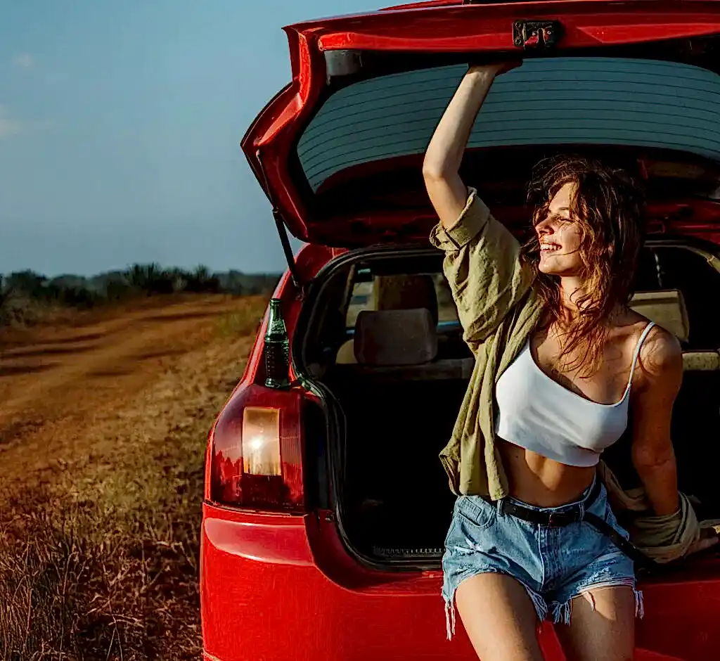washdoctors mobile car valeting female driver enjoying life in the sun